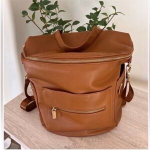• brown diaper backpack •